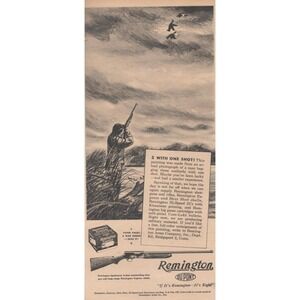 1945 Print Ad Remington Shotgun Express Shells Duck Hunting Illustration